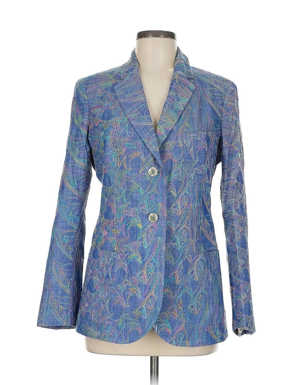 Robert Graham Jacket Penelope Woven Textured Blue Classic 6
